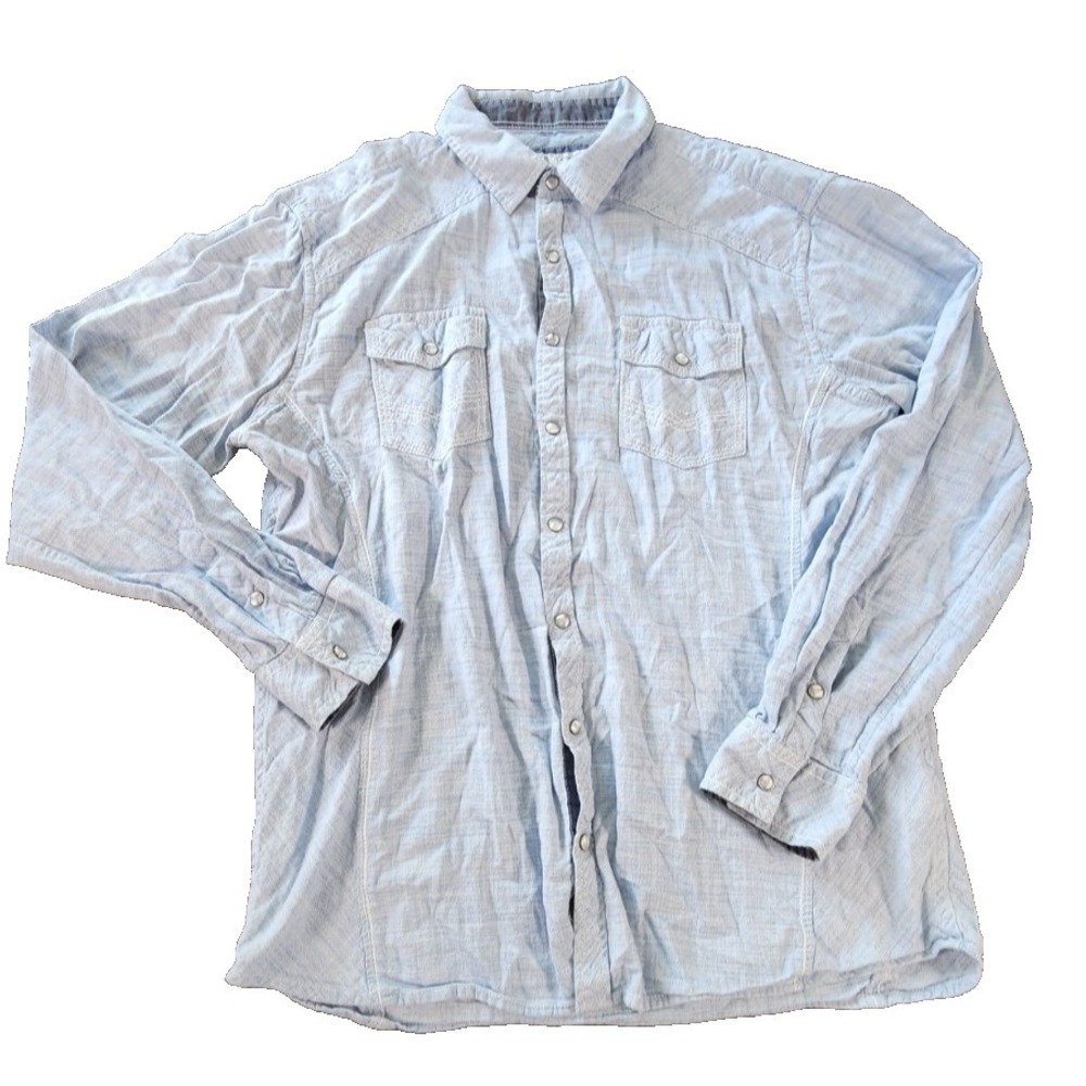 BKE Athletic Fit Pearl Snap Long Sleeve Shirt Men's Size XL